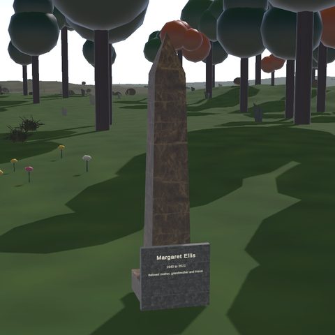 The obelisk monument in the VRChat world, low poly